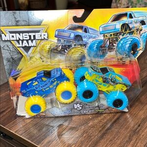 Monster Jam Monster Trucks Blue and Yellow Toy Truck Set
